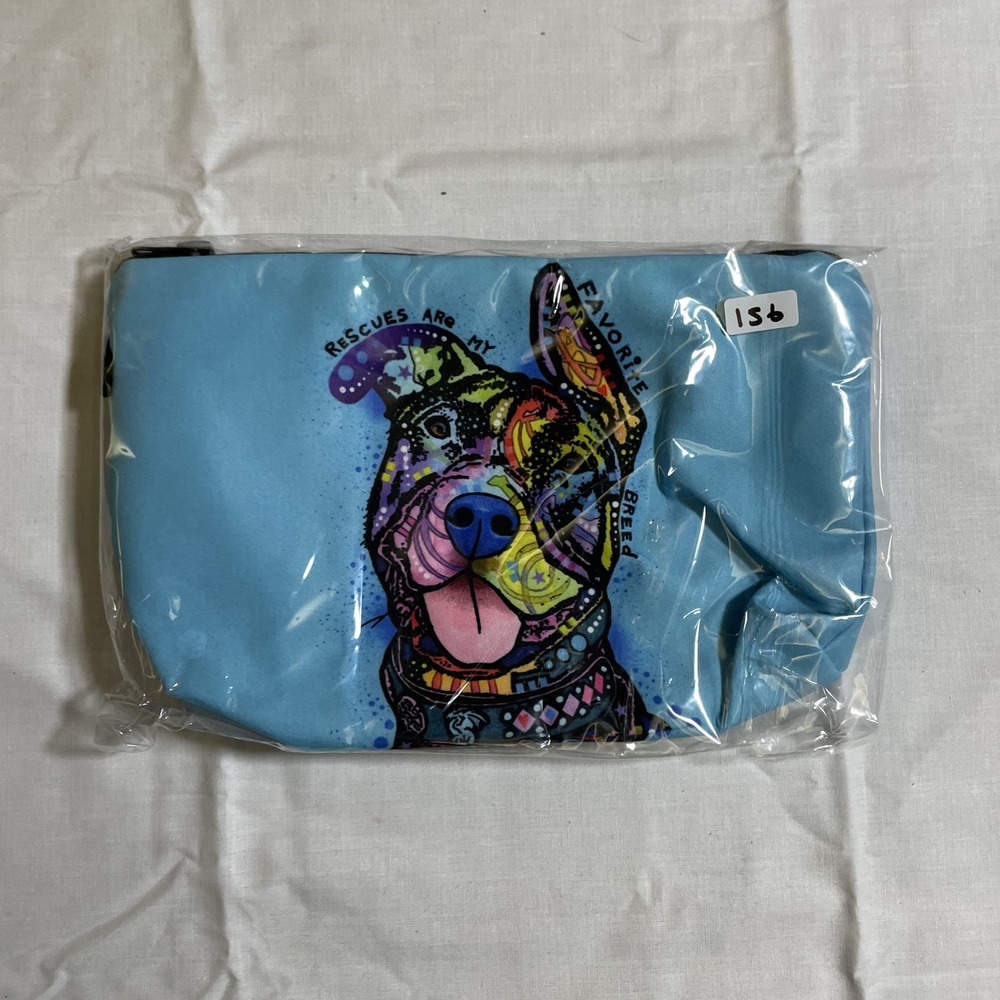 The Pouch Rescues Are My Favorite Breed NWT Dog Art Makeup Bag Cosmetic Pouch